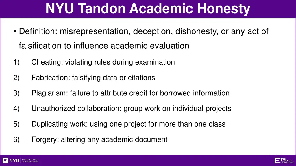 nyu tandon academic honesty