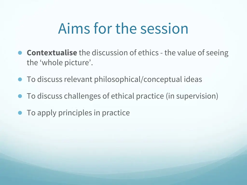 aims for the session