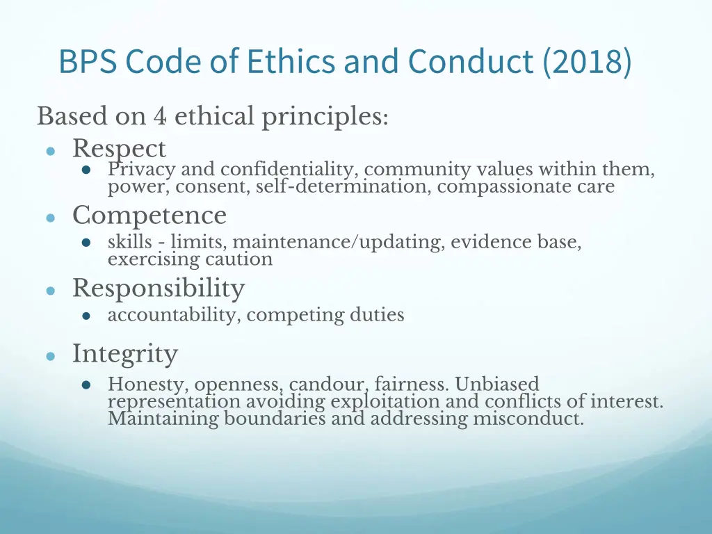 bps code of ethics and conduct 2018