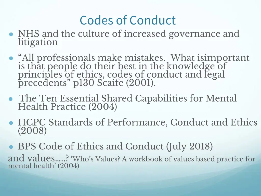 codes of conduct