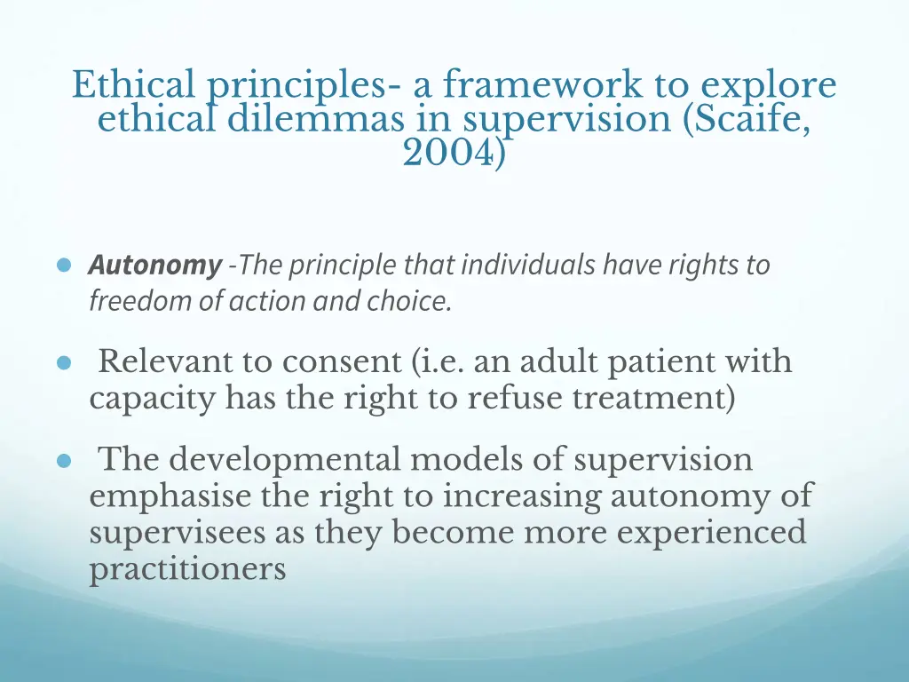 ethical principles a framework to explore ethical