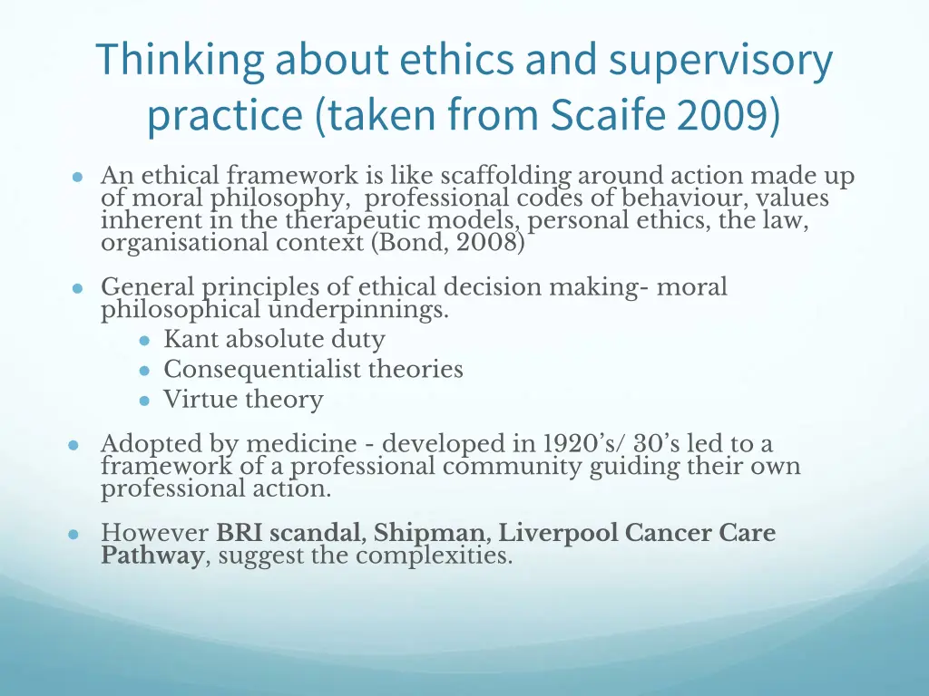 thinking about ethics and supervisory practice