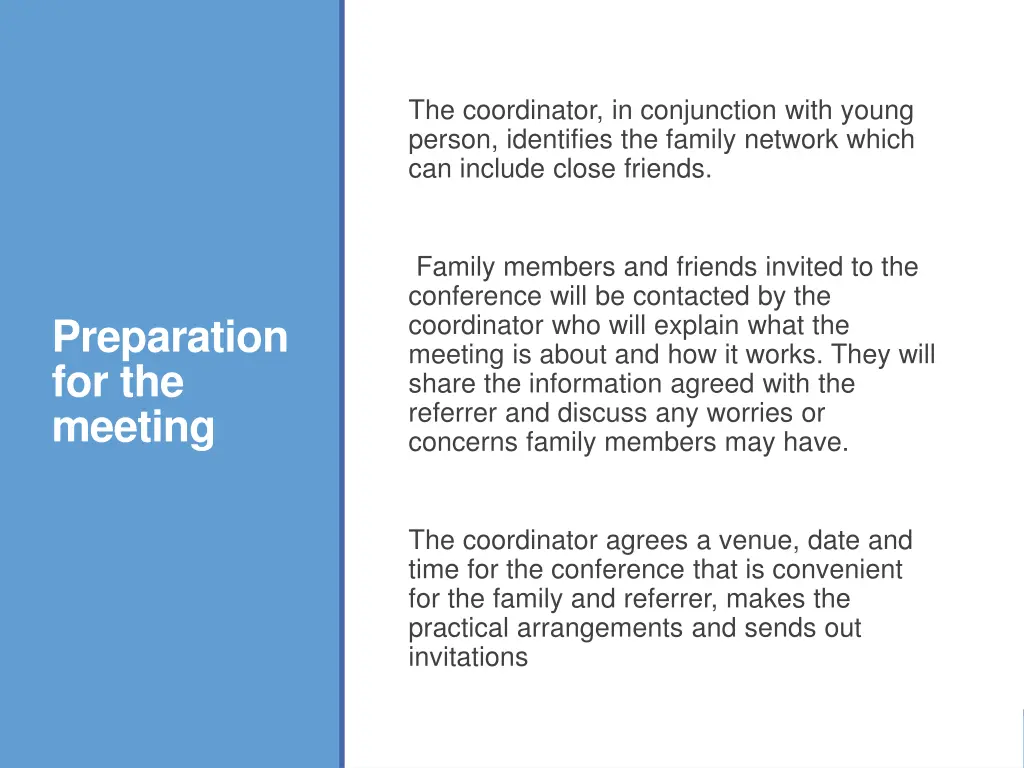 the coordinator in conjunction with young person
