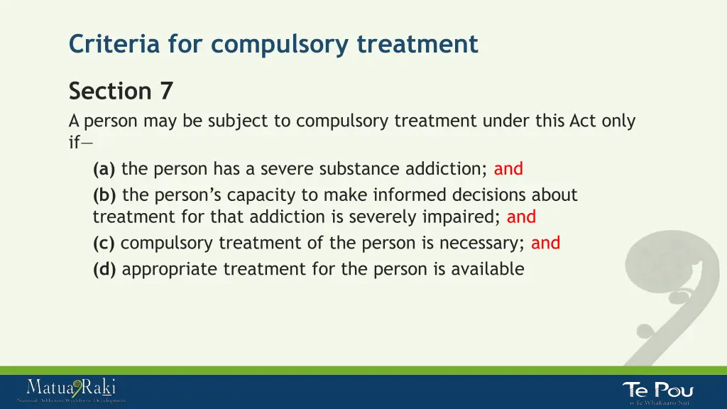 criteria for compulsory treatment