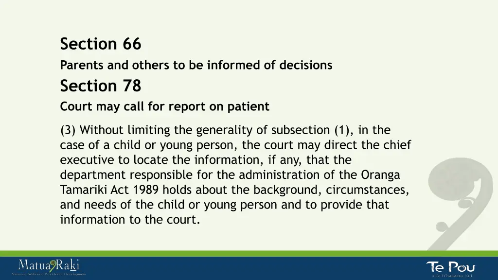 section 66 parents and others to be informed