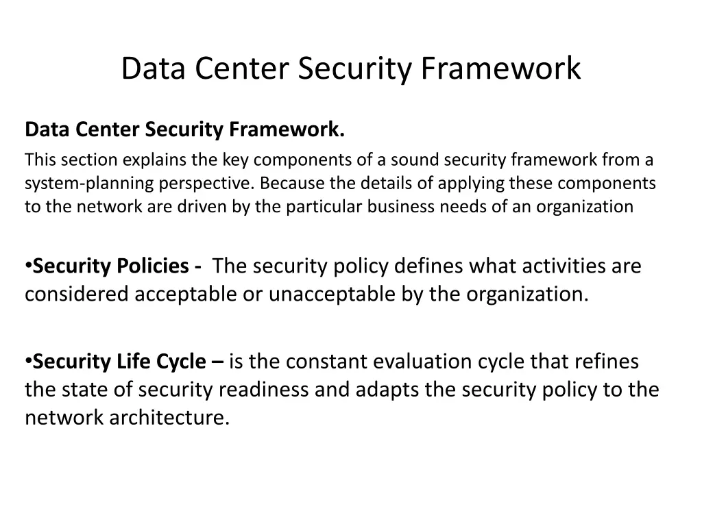 data center security framework