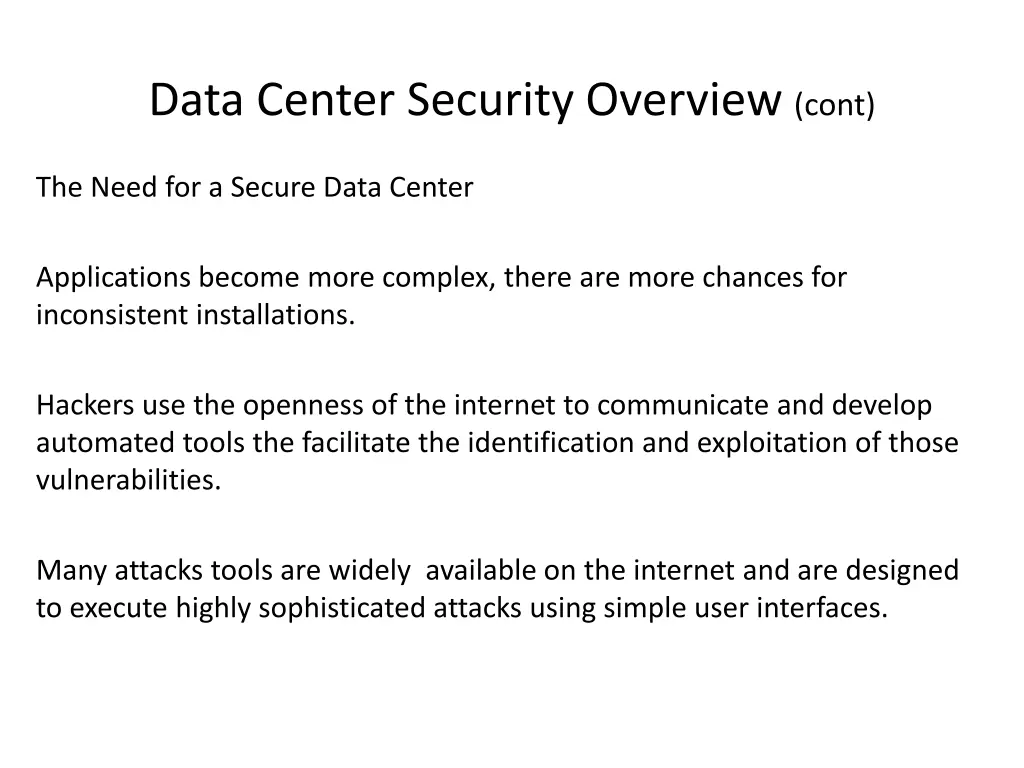 data center security overview cont