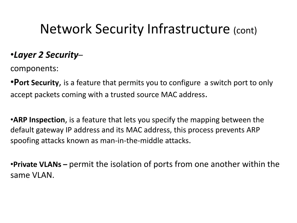 network security infrastructure cont 2