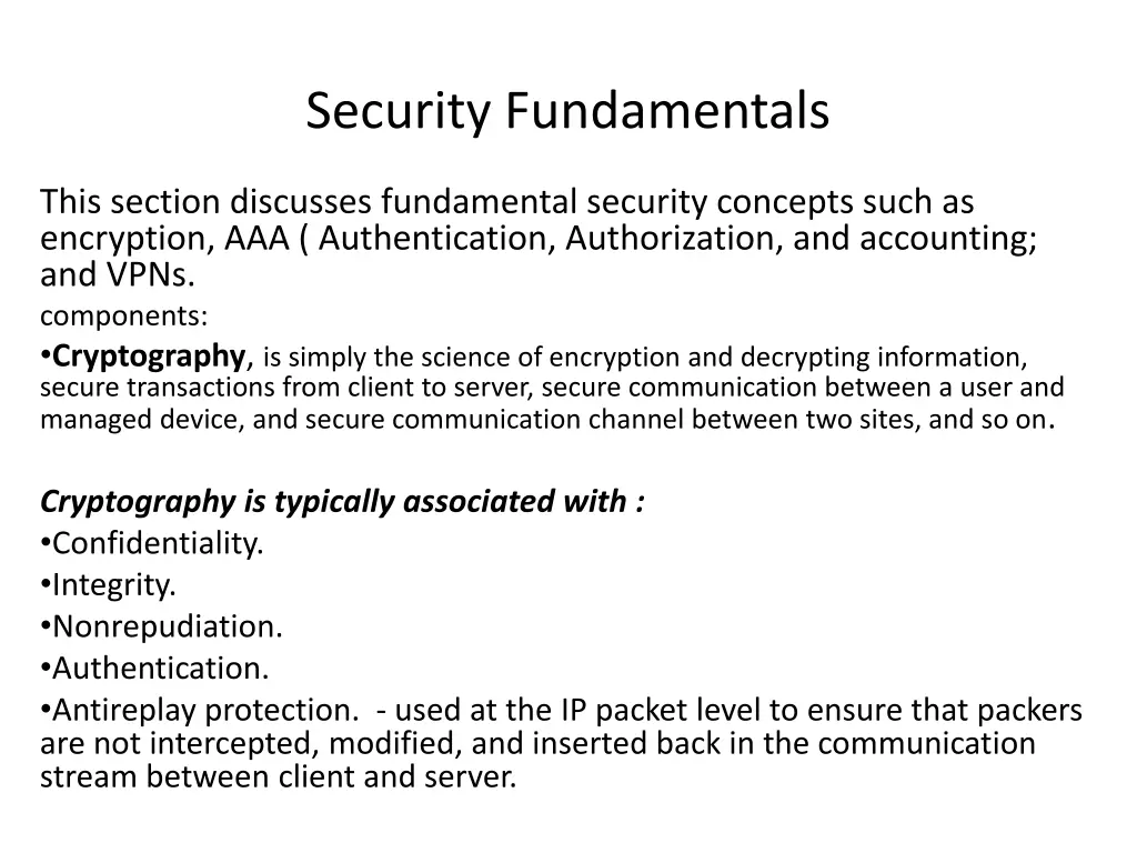 security fundamentals