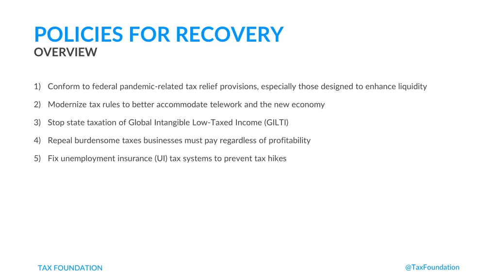 policies for recovery overview