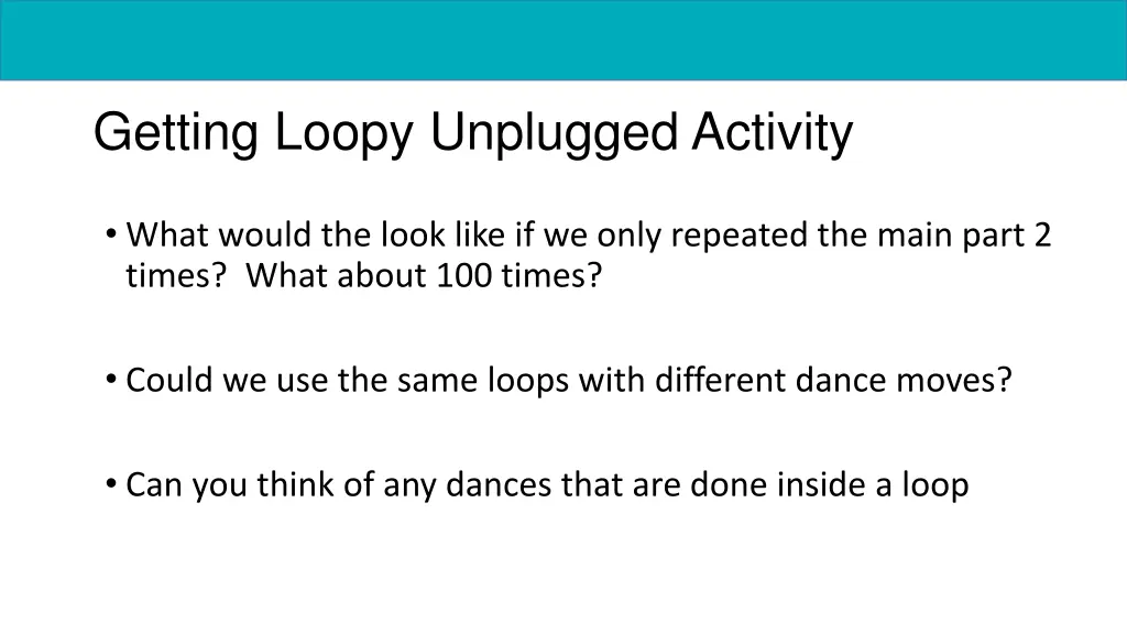 getting loopy unplugged activity 4