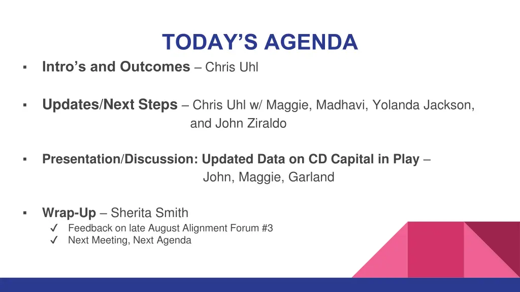 today s agenda