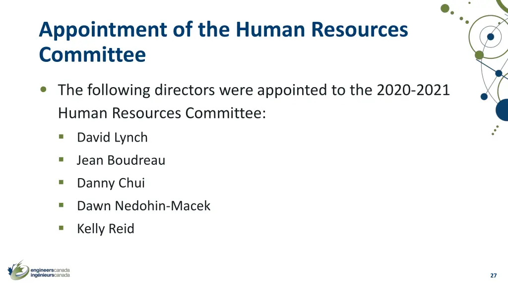 appointment of the human resources committee