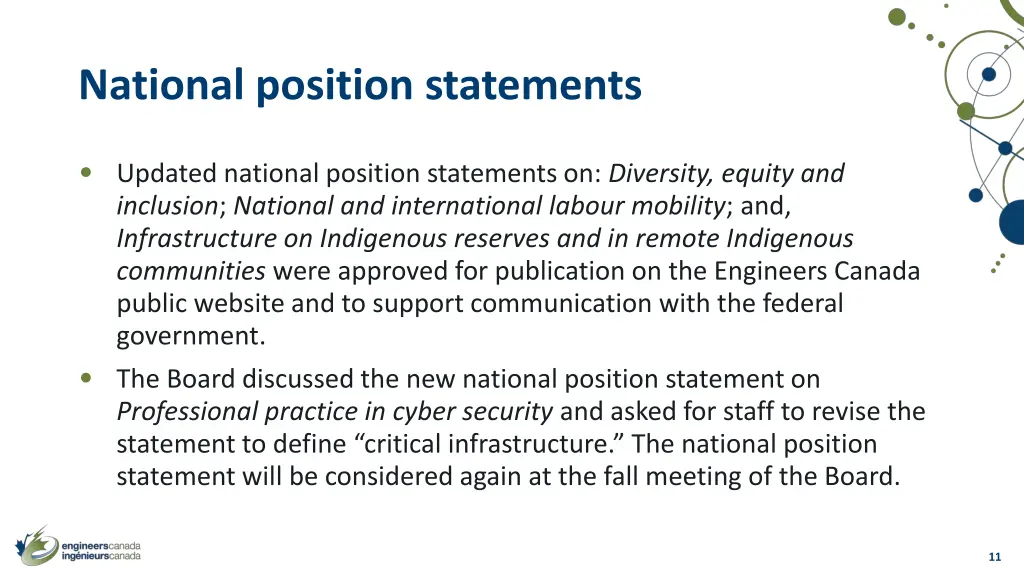 national position statements