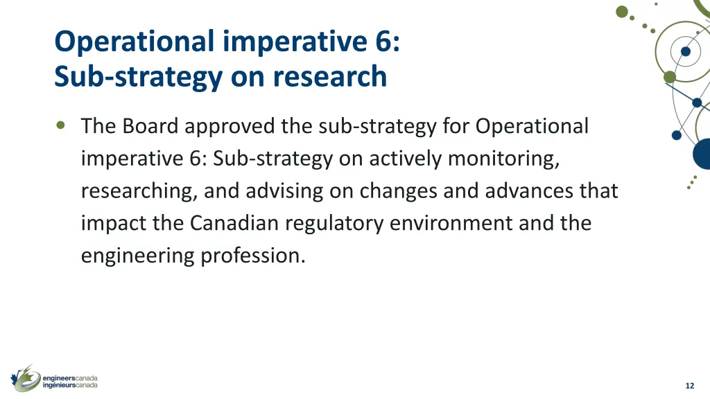 operational imperative 6 sub strategy on research