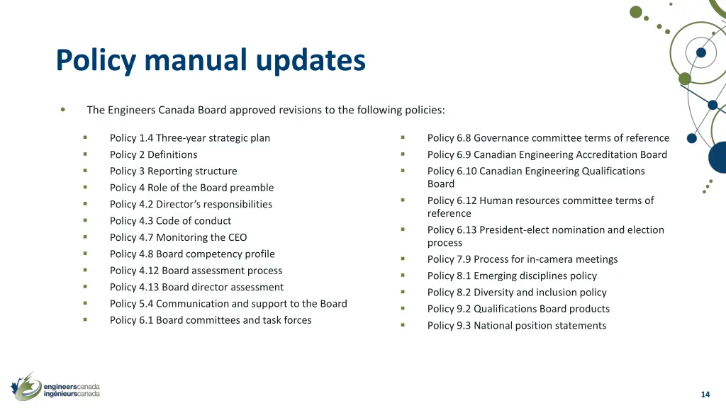policy manual updates