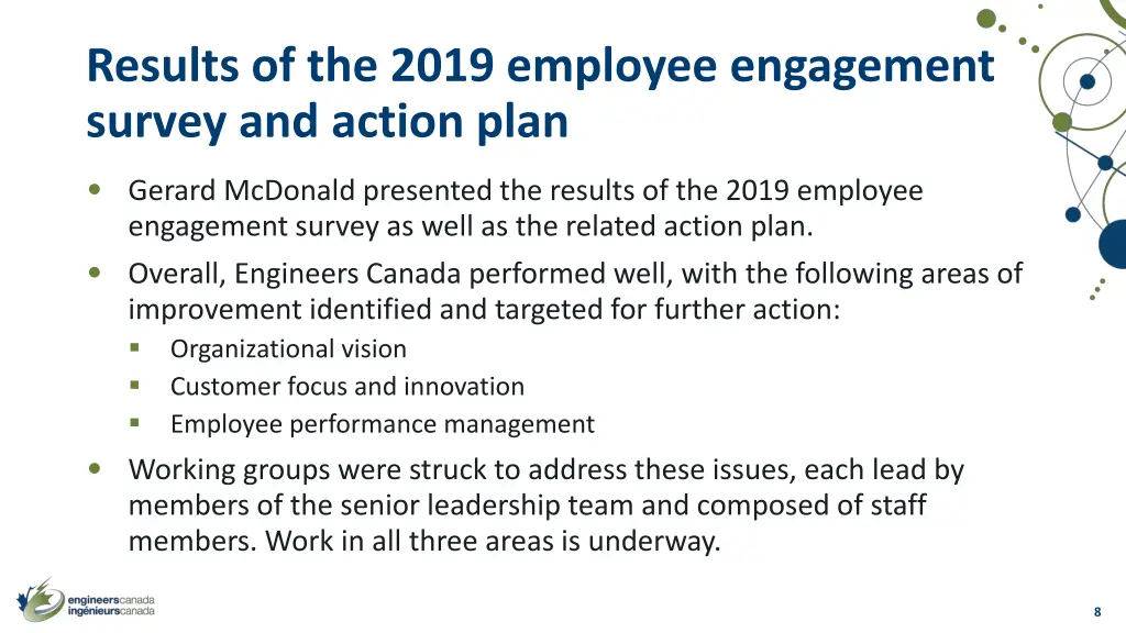results of the 2019 employee engagement survey