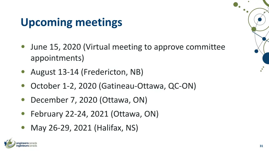 upcoming meetings 1