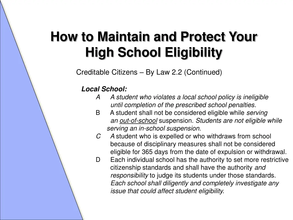 how to maintain and protect your high school 2