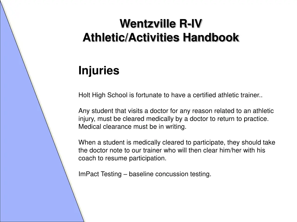 wentzville r iv athletic activities handbook 1