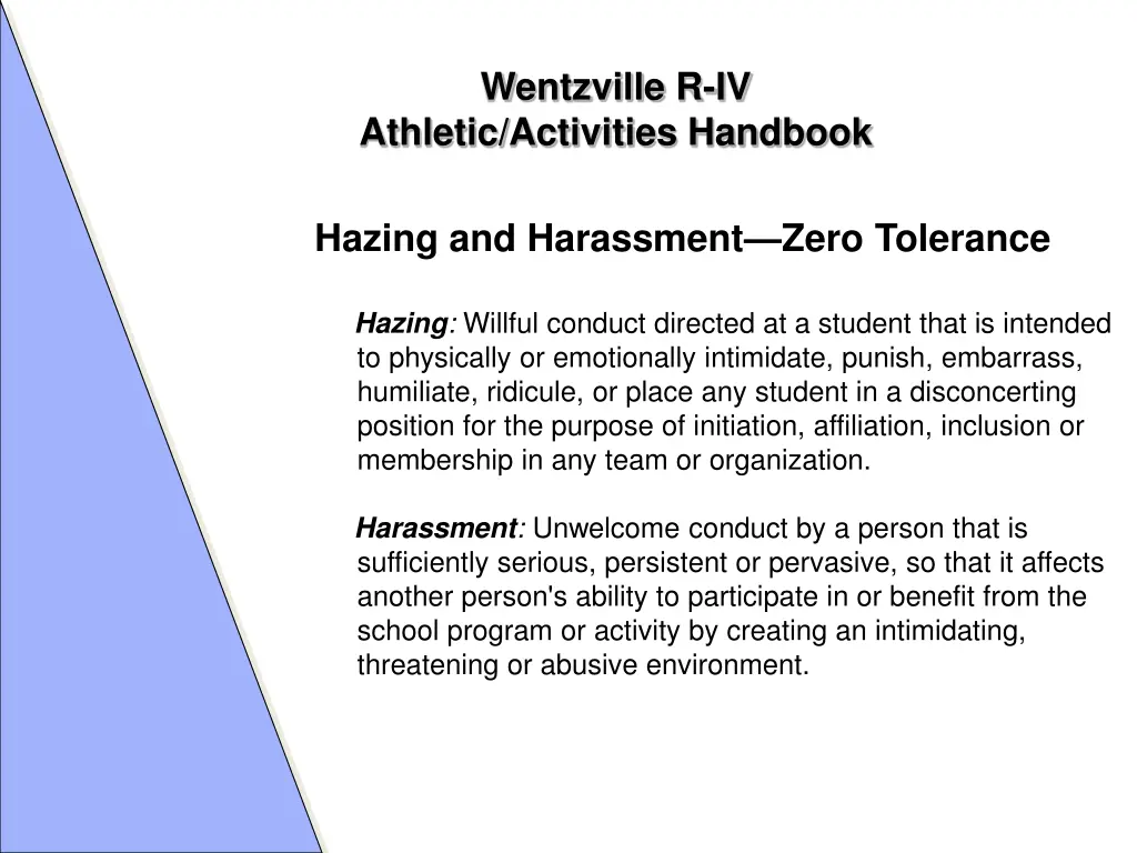 wentzville r iv athletic activities handbook 2