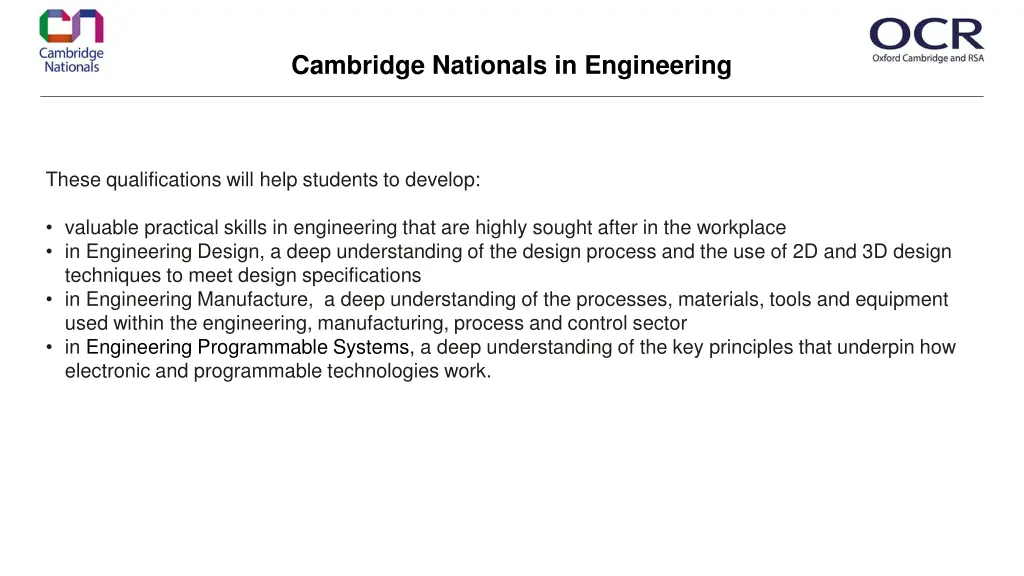 cambridge nationals in engineering 3