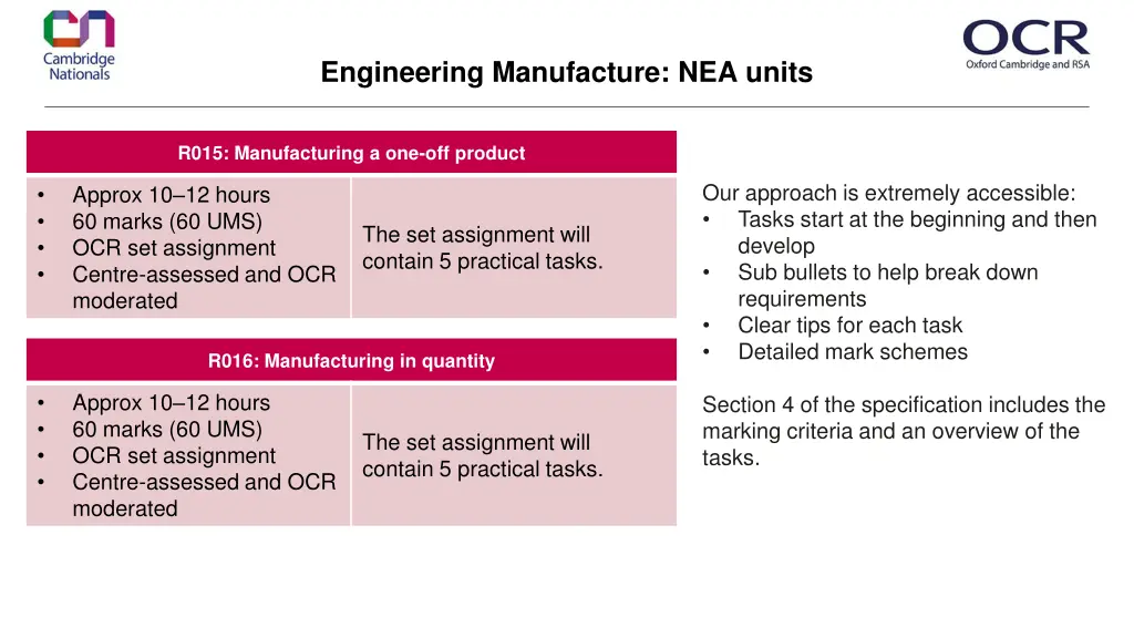 engineering manufacture nea units