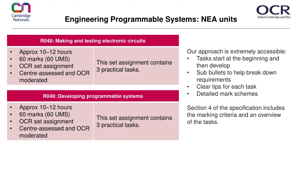 engineering programmable systems nea units