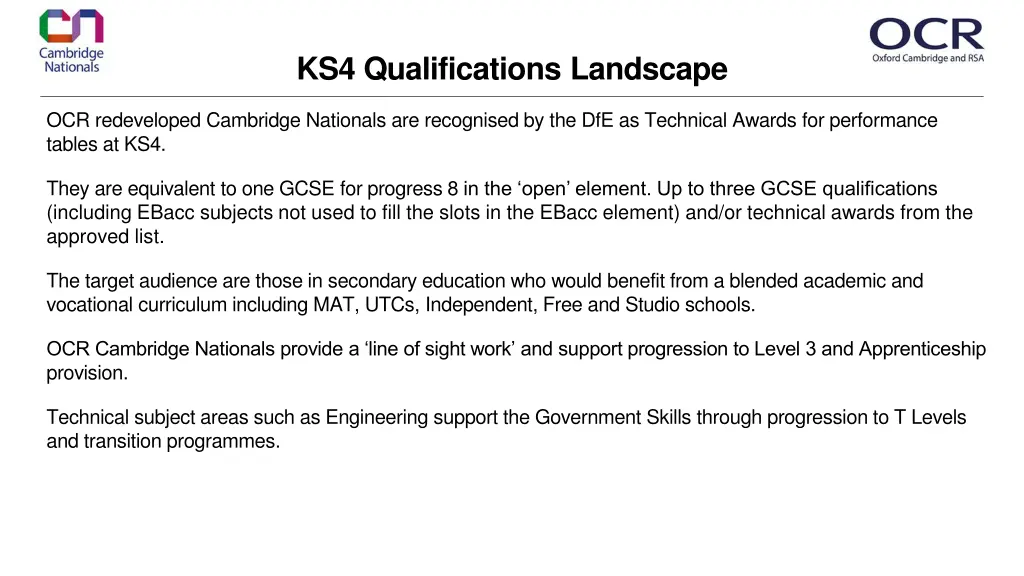 ks4 qualifications landscape