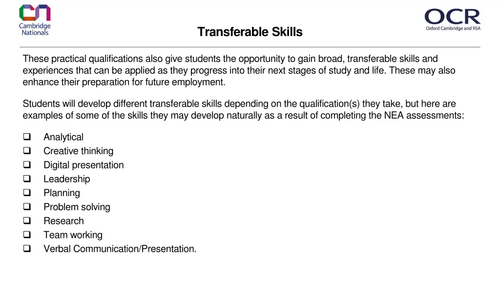 transferable skills