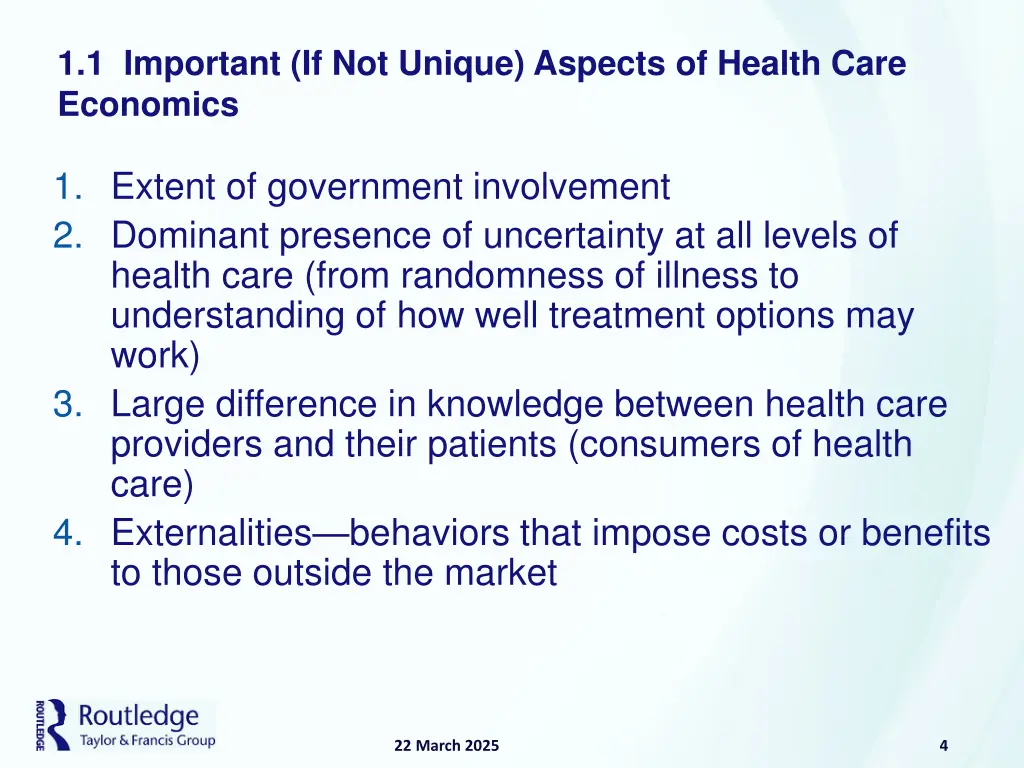 1 1 important if not unique aspects of health