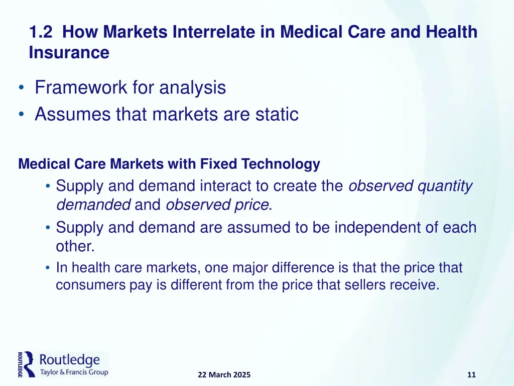 1 2 how markets interrelate in medical care