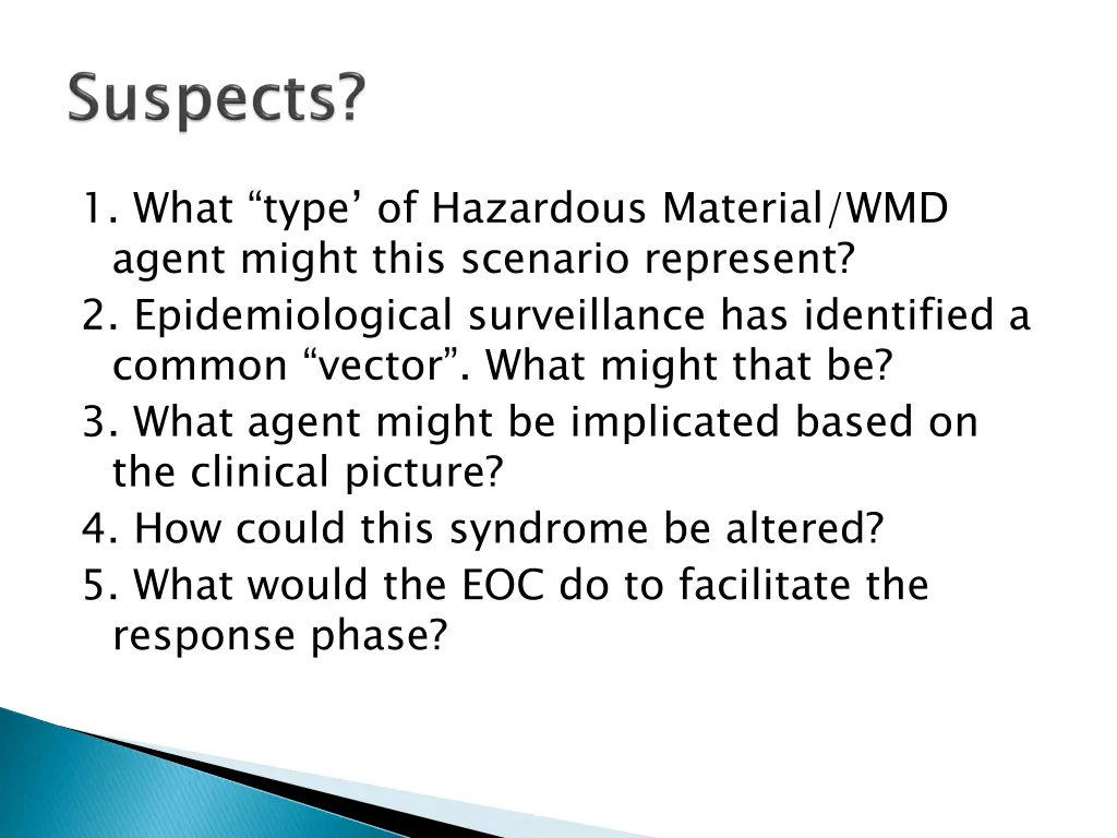 1 what type of hazardous material wmd agent might