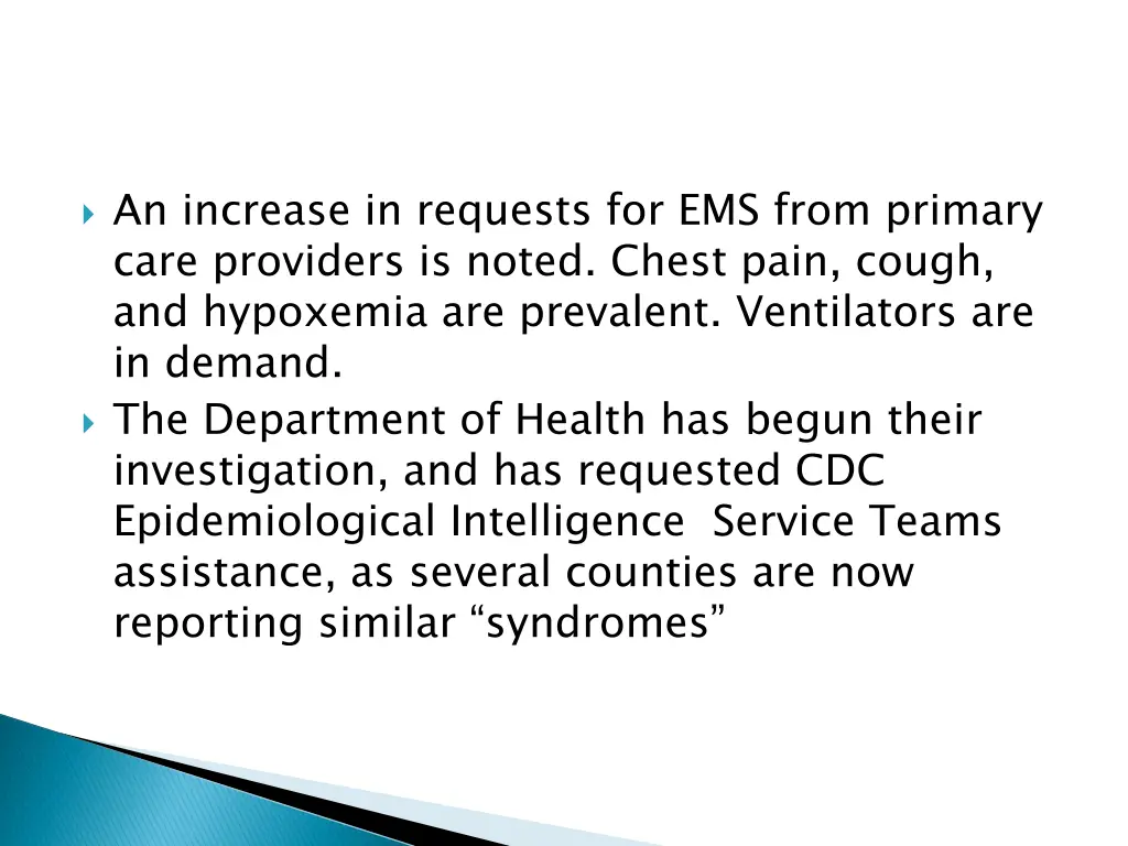 an increase in requests for ems from primary care