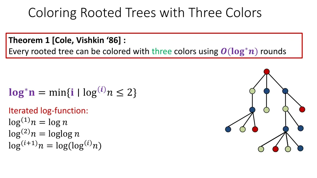 coloring rooted trees with three colors