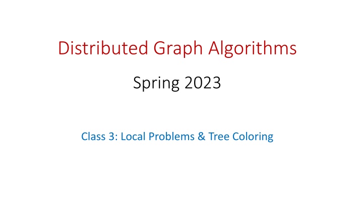 distributed graph algorithms