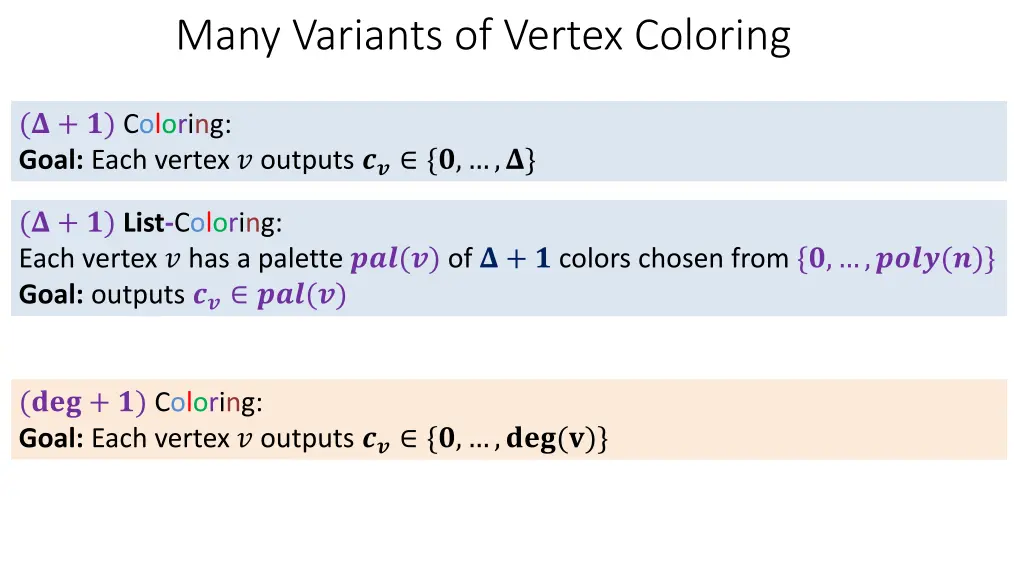 many variants of vertex coloring