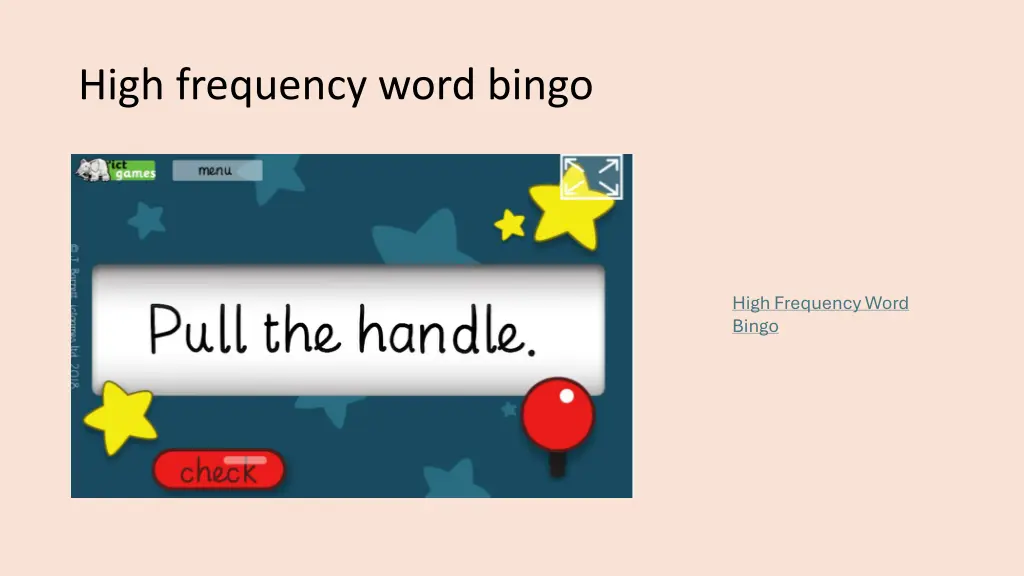 high frequency word bingo