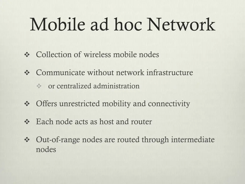 mobile ad hoc network