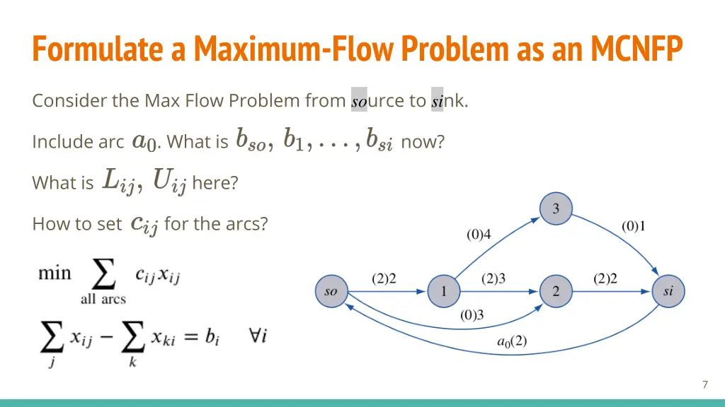 formulate a maximum flow problem as an mcnfp
