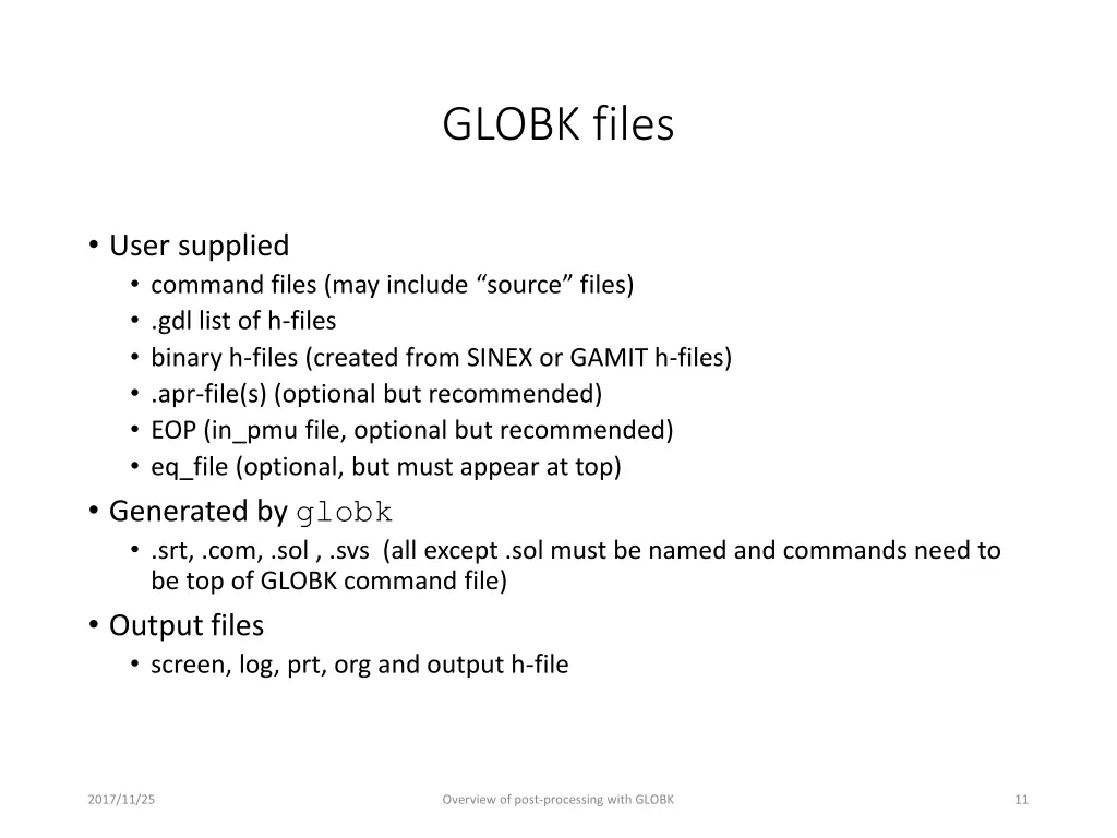 globk files