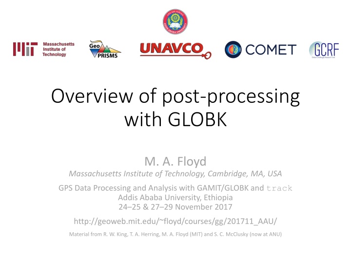 overview of post processing with globk