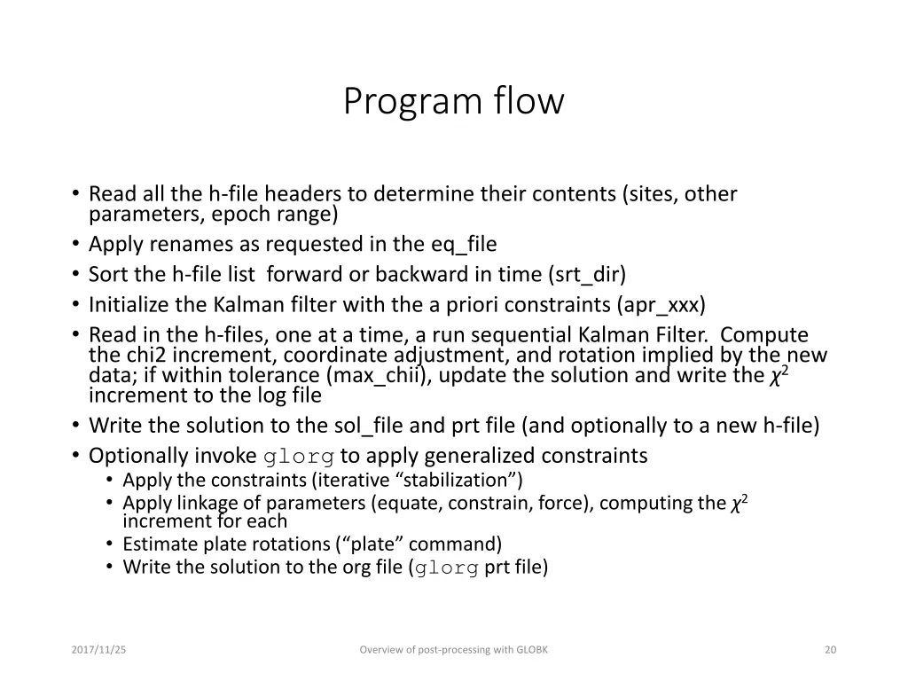 program flow