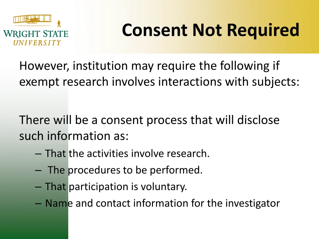 consent not required