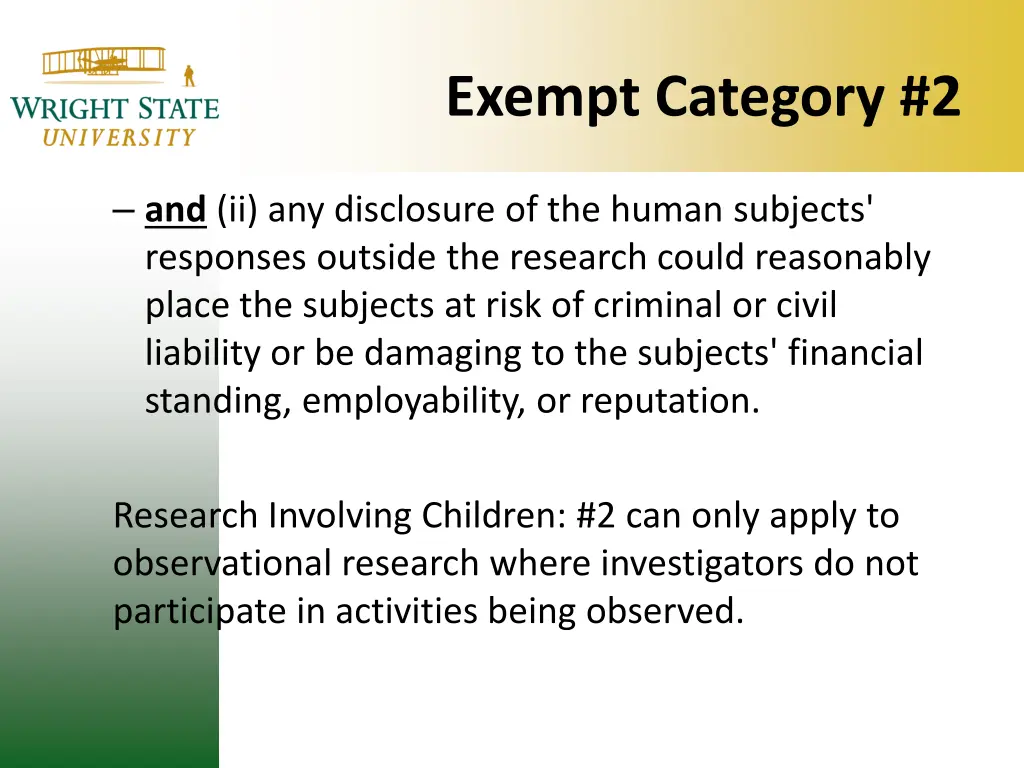 exempt category 2 1