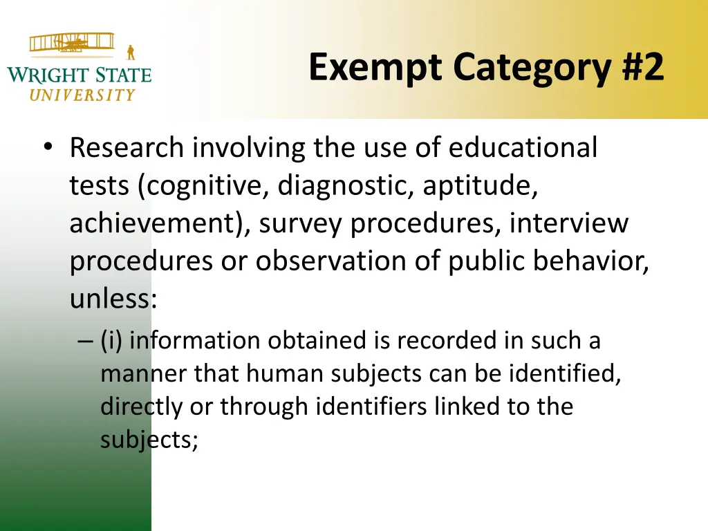 exempt category 2