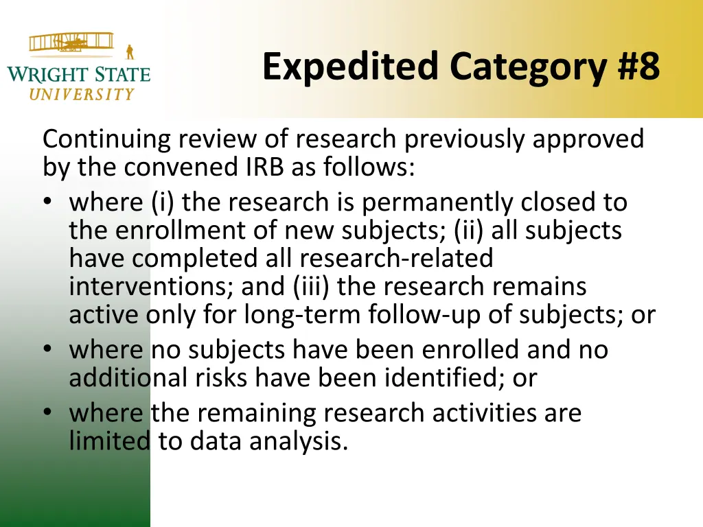 expedited category 8