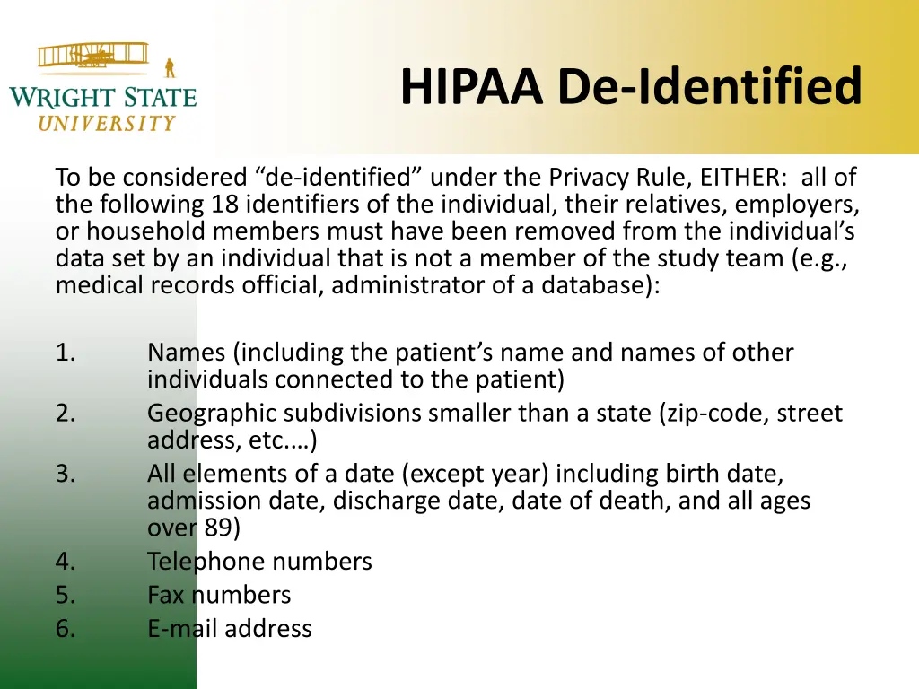 hipaa de identified