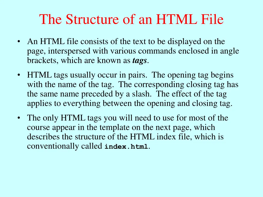 the structure of an html file