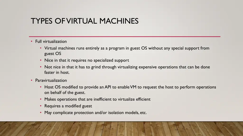 types of virtual machines